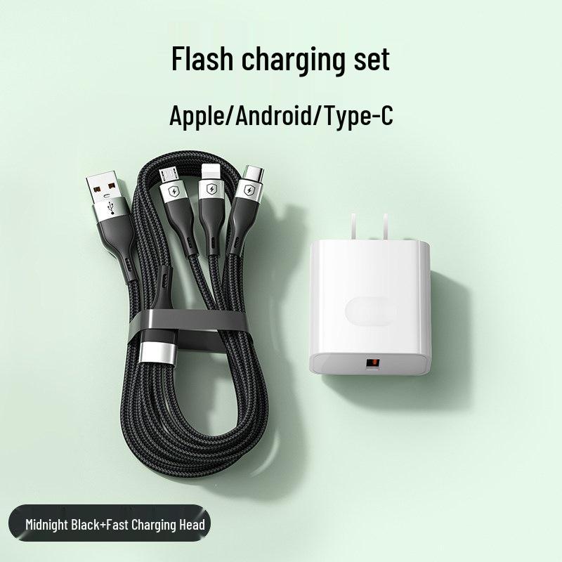 Многофункциональный кабель 3-в-1 для быстрой зарядки Power Bank, 100 Вт