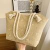 Summer Big Bag Women's Bag New Lace Bag Ins Straw Woven Shoulder Bag Large Capacity Flower Woven Handbag