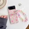 For Samsung Galaxy Z Flip 4 Case Love Transparent Folding Cases With Bracelet For Samsung Z Flip 3 5g Zflip4 Hard Back Cover