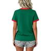 Women's Casual V Neck Short Sleeve T Shirt USA Print Top Lightweight Breathable Summer Tee for Everyday Wear
