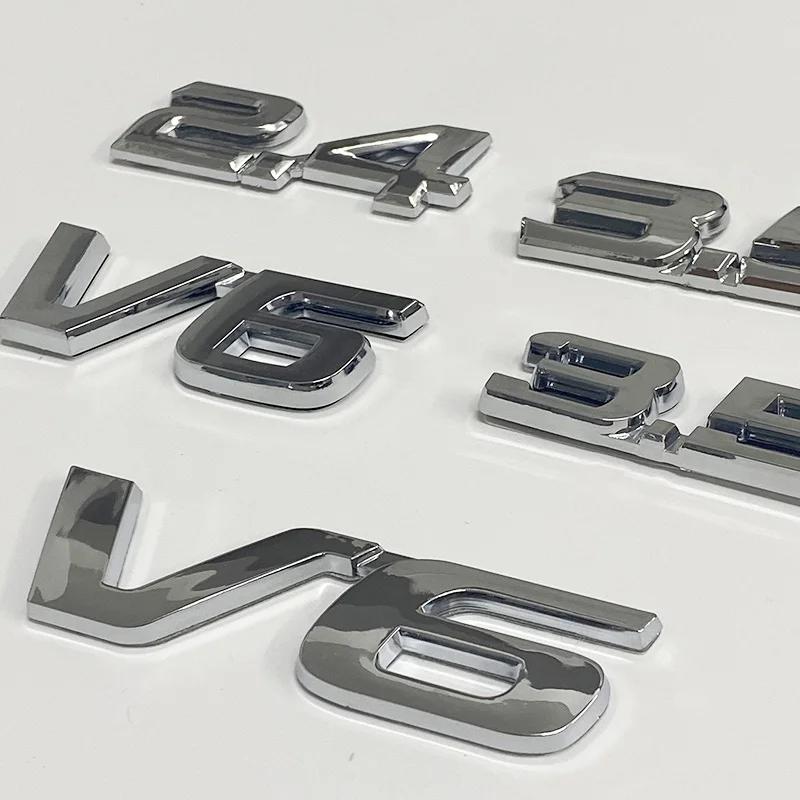 3D V6 2.4 3.5 Логотип Универсальная Наклейка на багажник автомобиля серебристая Для Honda City Civic Accord CRV Аксессуары