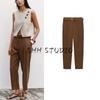 New Fall Women's Clothing Commuter's All-Matching Casual with Belt Vertical Tapered High Waist Ankle Pants 9929090