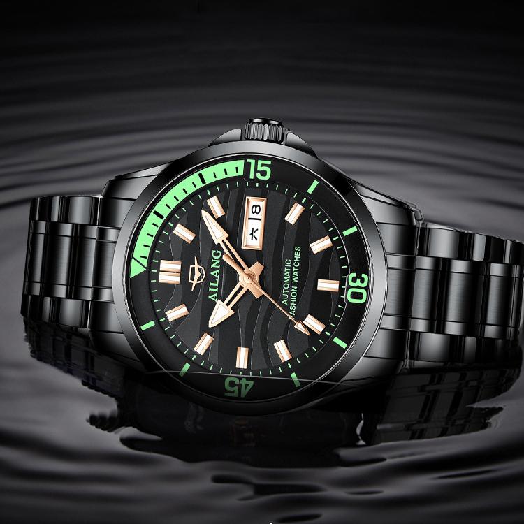 AILANG Новые швейцарские часы с двойным календарем, автоматические часы, мужские часы, ночные часы