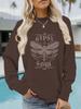 Women's Autumn/Winter Casual Long-sleeve Round Neck 'Gypsy Soul' Sweatshirt Hoodie