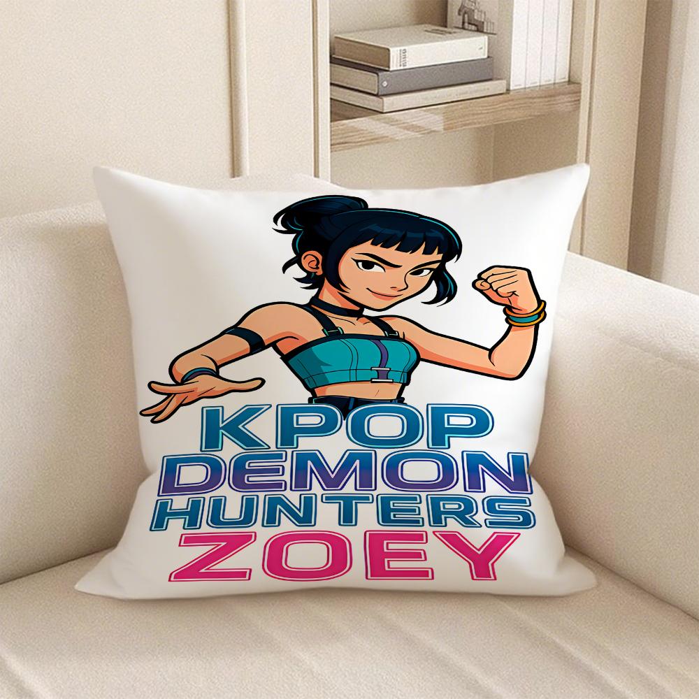 KPop Demon Hunters KPOP Demon Hunter Series Pillowcase: Colorful Character Pattern Fashion Home Decoration