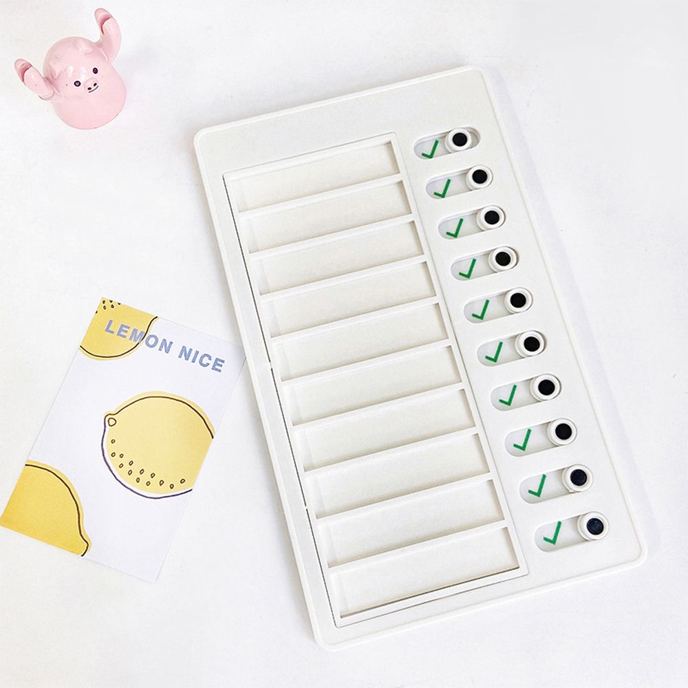 Children's Self-discipline Punch Card Student Message Checklist Chore Chart Memo Plastic Board