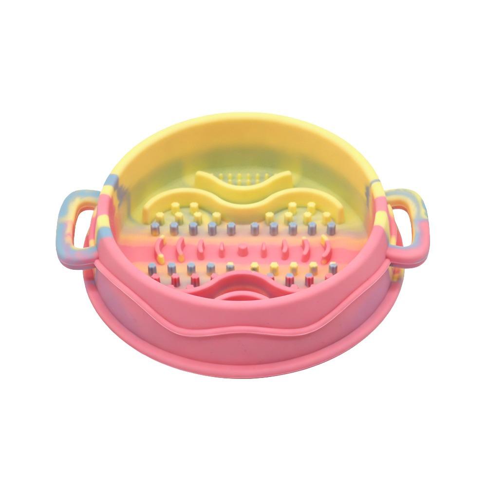 Silicone Dog Slow Feeder Bowl Non-Slip Anti-Flip Dog Treat Bowl Anti-choking with Suction Cup Pet Food Dish Pet Enrichment