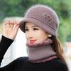 Middle-aged and Elderly Autumn and Winter Hats Female Rabbit Fur Knitted Basin Hats Winter Elderly Mother Hats Old Lady Hats