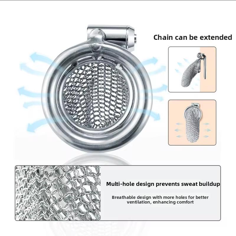 Scarletsin C-123 L-size Men's Stainless Steel Waterproof BDSM Chastity Lock Birdcage Alternative Adult Toy Adult Stimulation