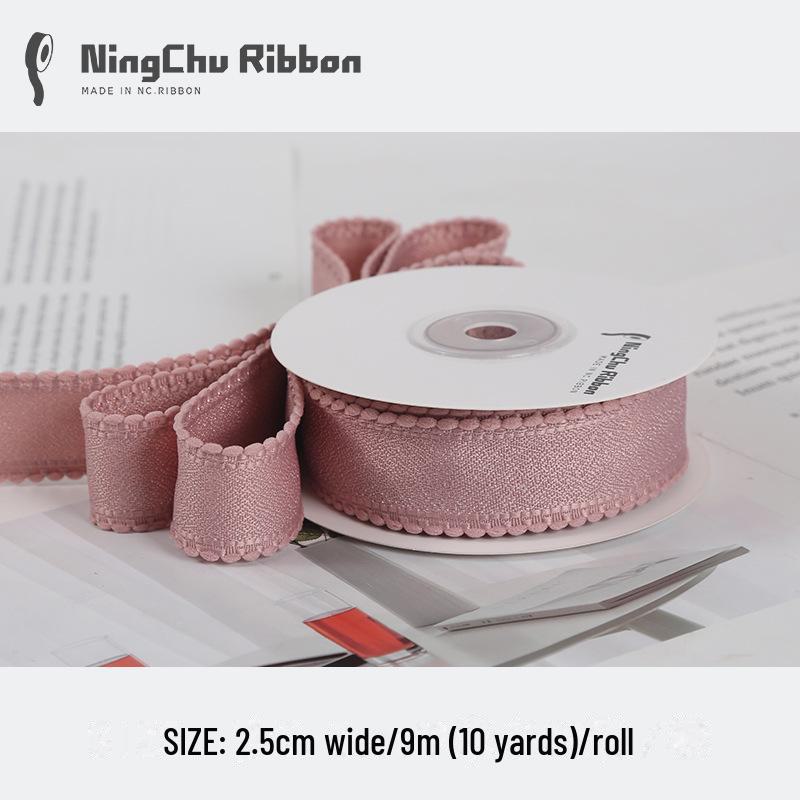 2,5 см хлопковая кружевная лента с пузырьками и жемчугом для упаковки букетов и подарков своими руками банты