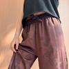 Chinese Style Ice Silk Acetate Wide-leg Pants for Women In Summer New High-end Satin Small Cool Pants Straight Pants