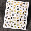 Laser Gold Maple Leaf Abstract Line Self-Adhesive Nail Sticker 3D Bronzing Simple Sweet And Cool Nail Sticker