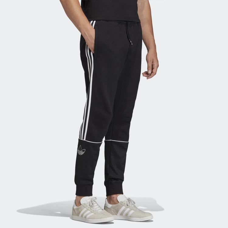 adidas Originals Outline Sp Ft со средней талией, мужские трикотажные спортивные штаны, черные FM3912