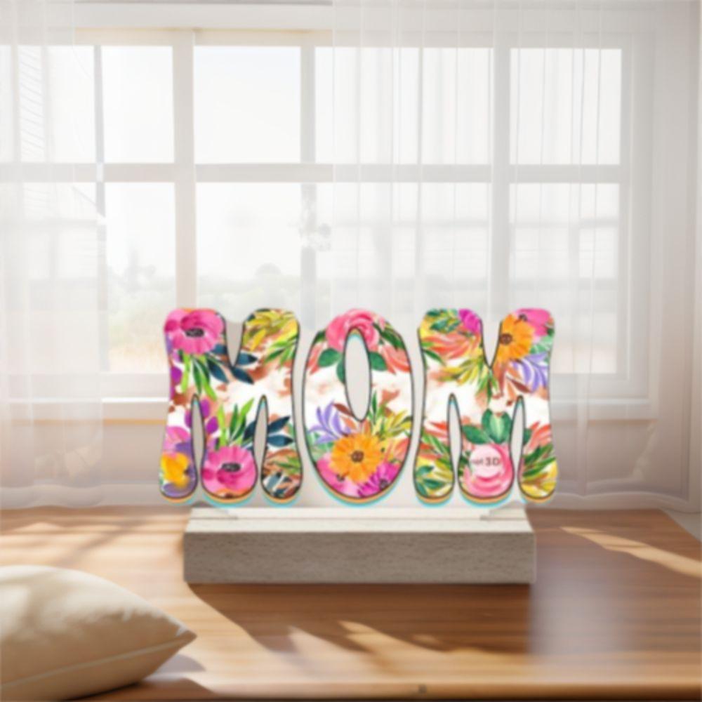 Водонепроницаемый настольный знак MOM 2D Flat Love Flowers Украшение на День матери Подарок