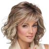 Women Wigs Ladies Female Ombre Blonde Brown Wig Natural Wavy Heat Resistant Fiber Short Wig Daily Use Party Cosplay