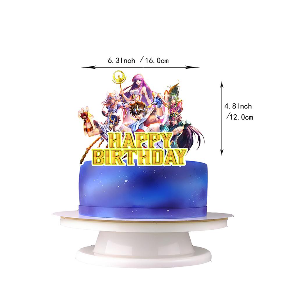 Набор для украшения вечеринки Saint Seiya из 30 предметов: баннер, топперы для торта, воздушные шары