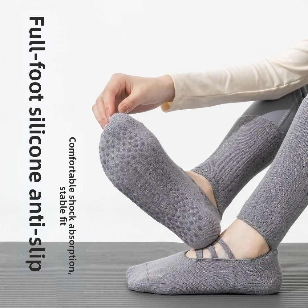 Breathable Fabric Grip Pilates Socks Mid Tube Length Harajuku Street Socks  Casual Wear