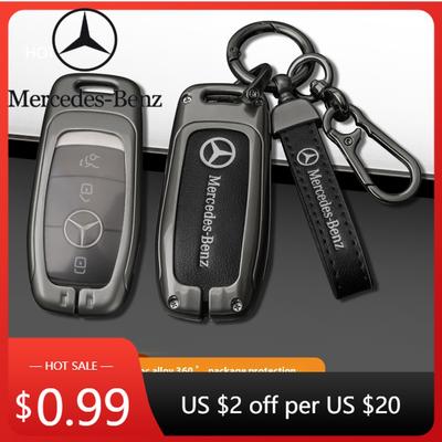 Горячая Наклейка на Автомобиль Для Mercedes-Benz A B C E S G-Класса CLA CLS EQA EQB EQC GLA GLB GLC GLE GLS Автомобильный Чехол для Ключей из Цинкового Сплава Сумка для Ключей Автомобиля