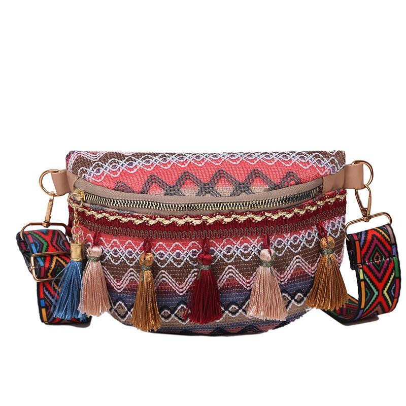 Vintage Ethnic Inspired Chest Bag With Soft Structure For Casual Weekend Trips