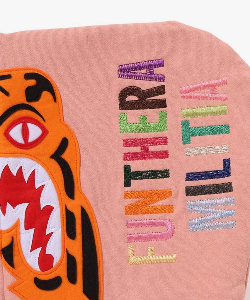 Bape Толстовка на молнии с тигром (M) розовый