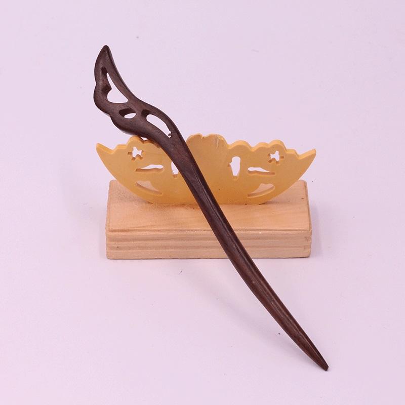Hair Clasp Ladies Gift Wooden Vintage Ebony Accessories Guajacwood Hairpin