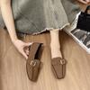 Fashion Moccasins Women's Flat Shoes Square Toe Ladies Footwear with Straps Chic Point Elegant and Fashionable 39 Social On Promotion