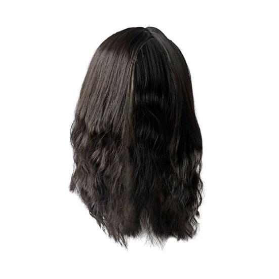 Men Wig Headgear Curly Blond Vintage Shoulder Length Handsome Corn Perm Chemical Fiber Full Head Set Soft Natural Hair Extensions