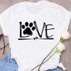 Womens Black Dog Claw Printed Tshirt Leopard Love Printed Christmas Reindeer Design Short Sleeve Casual Holiday Tshirt