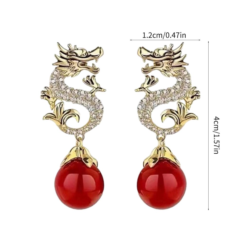 Уникальные серьги-аксессуары из сплава в год Дракона, изысканные серьги в форме дракона, аксессуар для повседневной носки, вечеринок, встреч