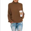 Turtleneck Sweater Women's Autumn and Winter Knitwear Loose Solid Color Large Size Commuter Top Women 817