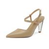 Krazing Pot Full Grain Leather Pointed Toe Crystal Spike Heels Elegant Autumn Slingback Mature Summer Red Beauty Women Shallow Pumps