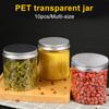Makeup 300ml Jars With Lids Makeup 200ml Box Beans PET Clear Round 400ml Storage Food Empty Pot Plastic Pot Bottle Nuts Cream 500ml 10 Pack Containers