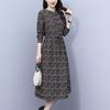 2024 Women's Floral Cotton Linen Long Sleeve Dress - Spring/Autumn High-End Style