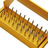 30Pcs Dental Diamond Burs Drill Disinfection Block High Speed Handpiece Burs and Aluminum Disinfection Holder Block