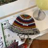 Wake up dopamine color retro handmade warm plush hat women's autumn and winter wool hat knitted bucket hat cold hat