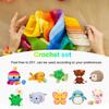 Complete Animals Crochet Kit for Beginners Pre-Started Tape Yarn Tools Elephant Dog Butterfly Frog Complete DIY Kit for Adults Kids