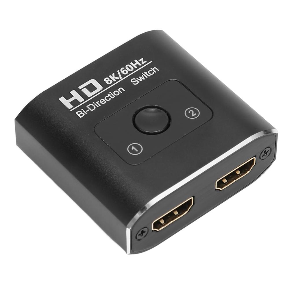 HD Multimedia Interface Switch 8K 60Hz Bidirectional 2 Ports 48Gbps High Speed Video Splitter for