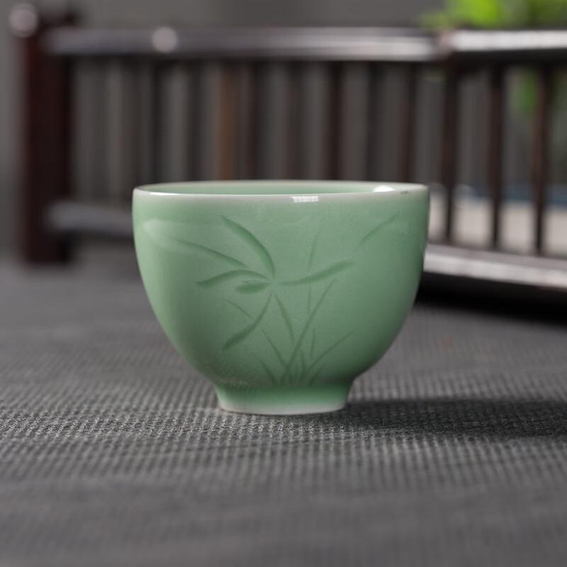 Longquan Celadon Hand-Carved Teacup