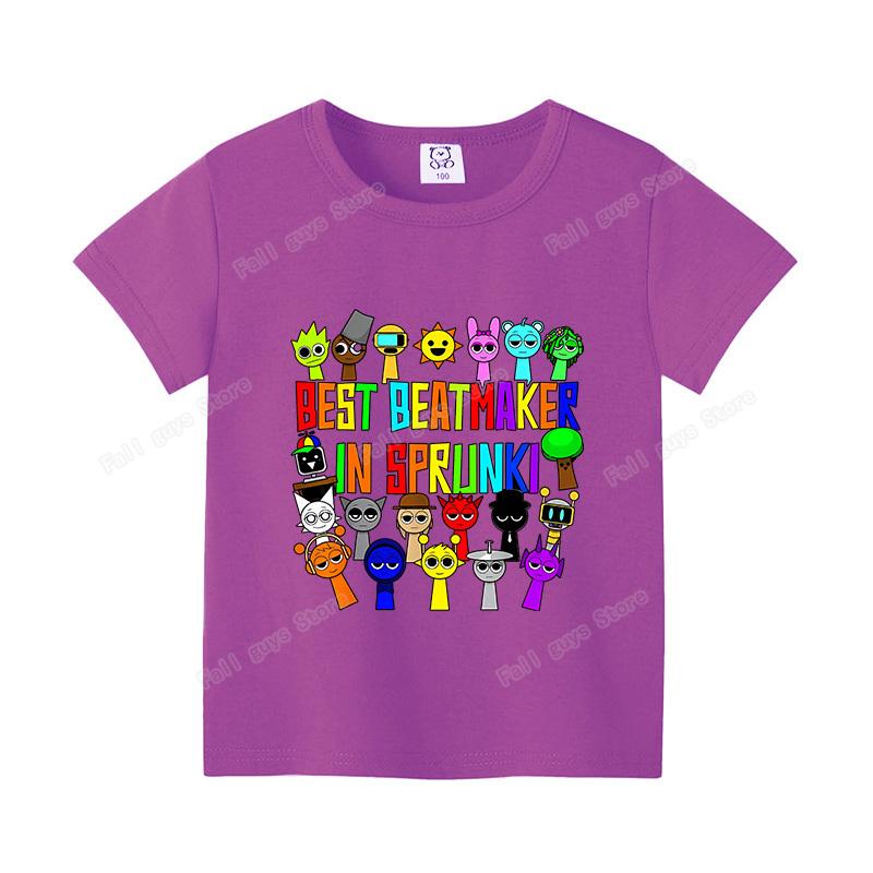 Sprunki Летняя одежда Футболка с коротким рукавом Орен Венда Пинки Саймон Детская футболка Дышащая Милая для мальчиков и девочек Базовая футболка Возраст 3-12 Подарки