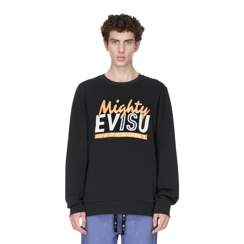 Evisu 19Aw Свитшот с принтом чайки с круглым вырезом Мужской свитшот Черный 1EAOTM9SW416XX