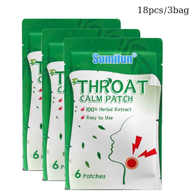 Sumifun Прозрачный пластырь для здоровья легких, боль в горле, пластырь для сухого горла