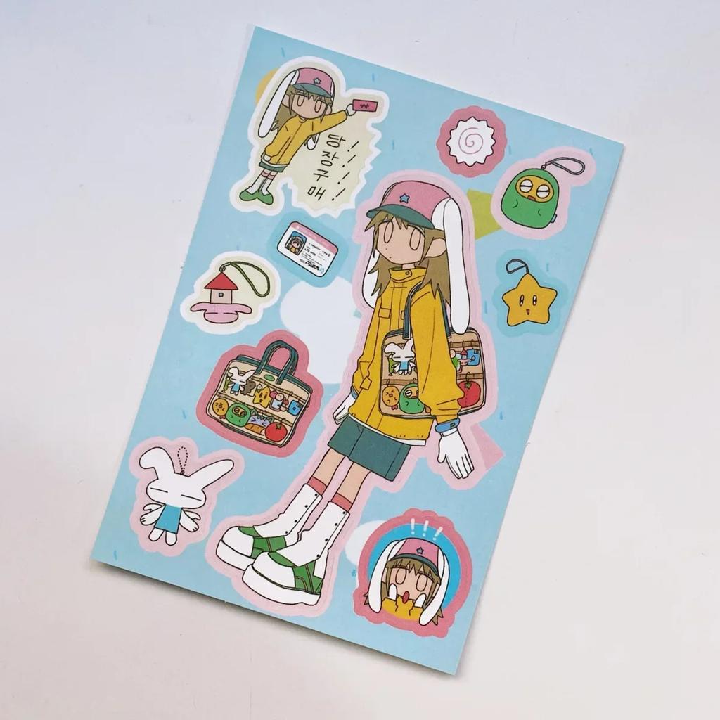Angel Sticker Korean Goo Card Sticker Goo Winter Girl Character Sticker Notebook Material