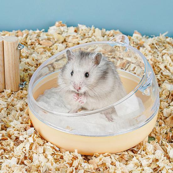 Ванна для хомяка, устойчивая к падению, симпатичная форма, легко моется, панорамная, прозрачная, большая подставка, двойного назначения.