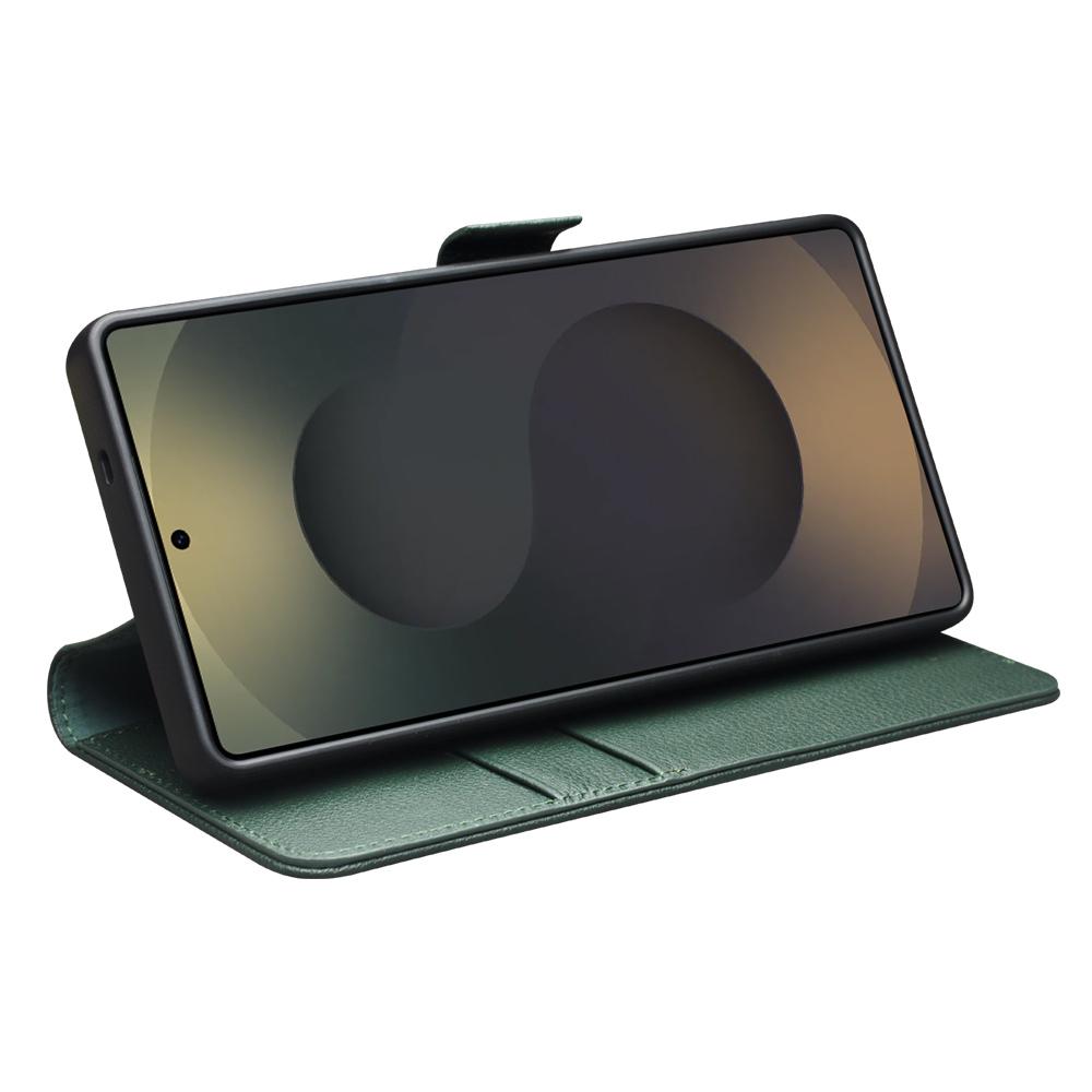 QIALINO For Samsung Galaxy S25 Ultra Wallet Case Genuine Cow Leather Flip Stand Phone Cover