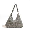 Canvas Magnetic Buckle Leopard Print Zebra Large Capacity Bucket Shoulder Bag New Fashion Versatile Totebag