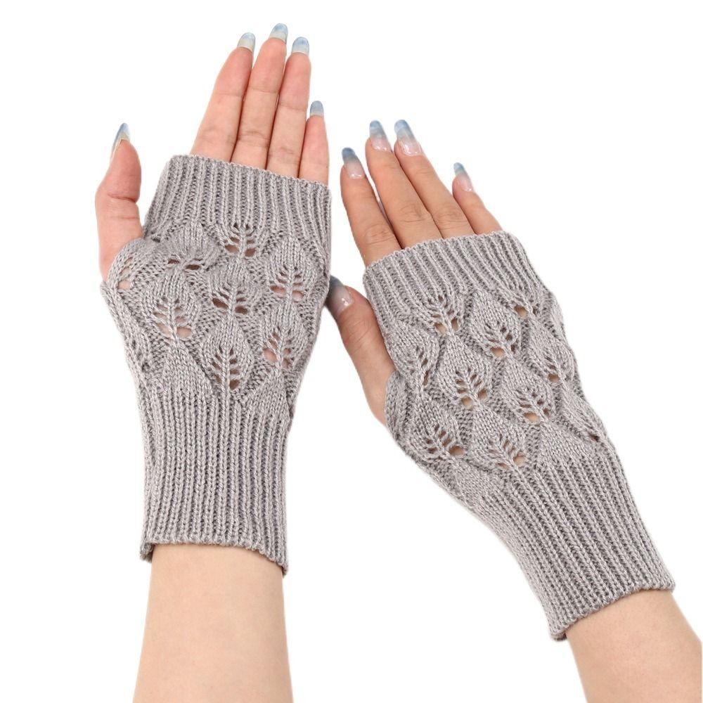 Экран Вождение Зима Анти-УФ Велосипедные Трикотажные Перчатки Полупальцевые Перчатки Без Пальцев Женские Варежки