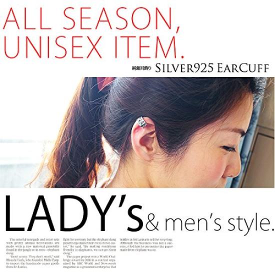 Серебряные аксессуары Серьги-каффы Серебро 925 пробы Продаются по 1 штуке на ухо pi0418-05 [Бренд 2PIECES] Мужские (5.Сакура)