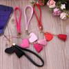 Cord PU Leather Rope Love Heart Mobile Phone Lanyard Cell Phone Lanyard Keychain Mobile Phone Strap