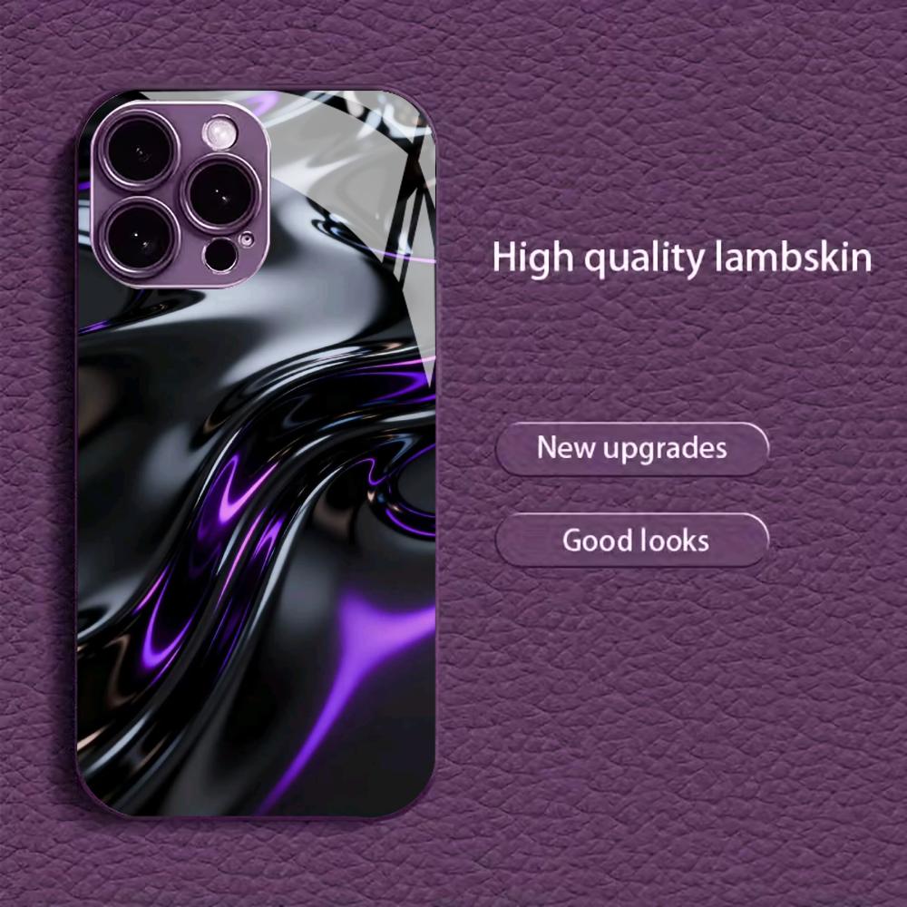 Черно-фиолетовый жидкий вихрь для чехла iphone Модный для coque iphone Чехол fundas Стекло для iPhone 17 16 15 14 13 12 pm Pro Plus