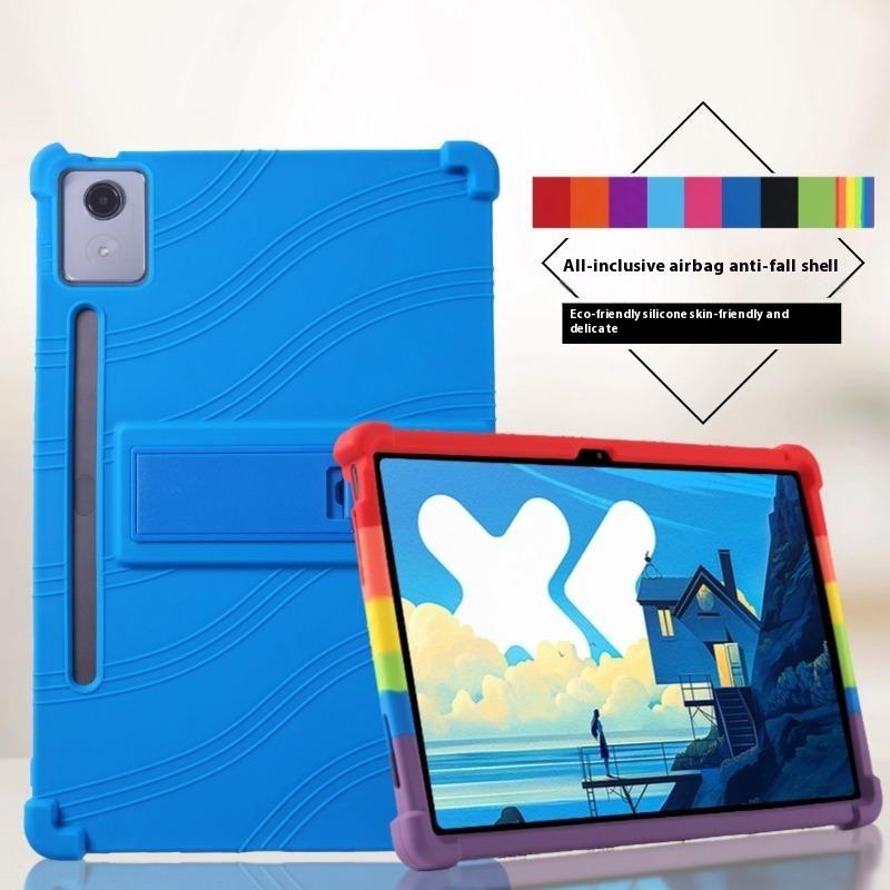 Для Lenovo Xiaoxin Pad Pro 12.7 дюйма/Pad Pro 12.7 (2025) Силиконовый чехол с подставкой, прочный защитный чехол